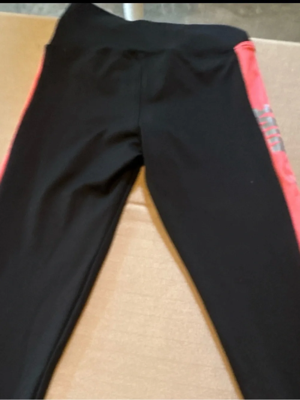 Nike Black‎ Leggings with Pink Side Panels and Silver Logos